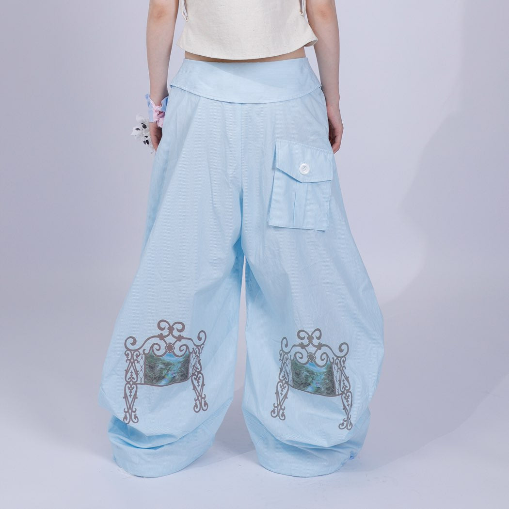 blue stripe fatty,saggy pants