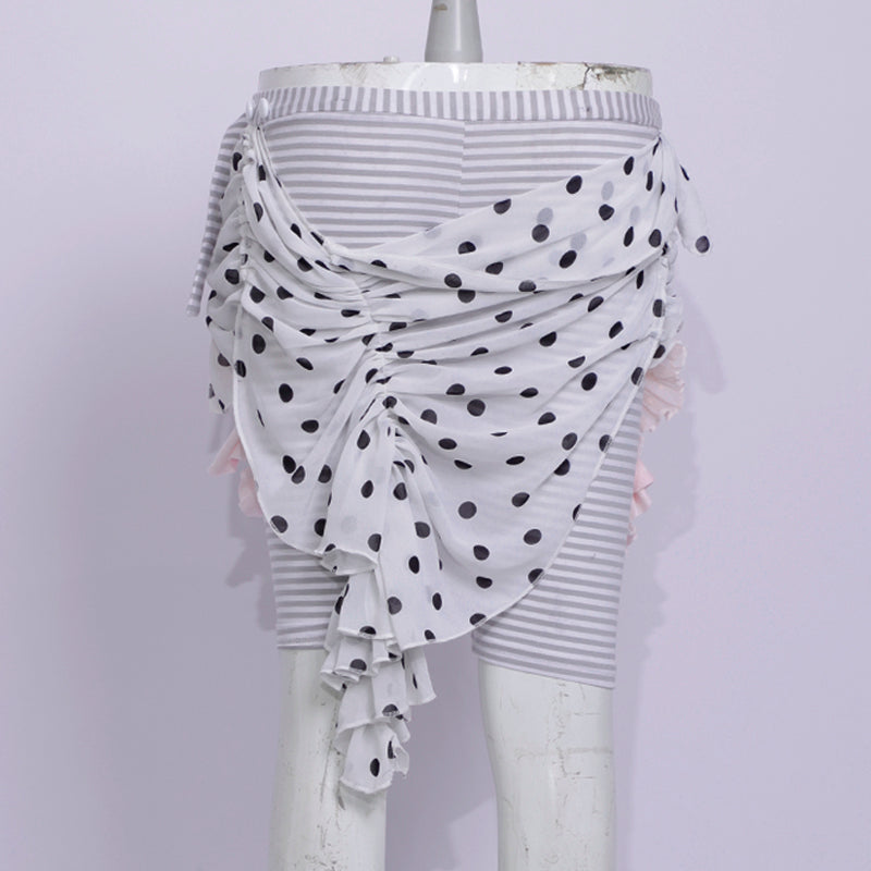 mixed trim decorative skinny mid-rise pants