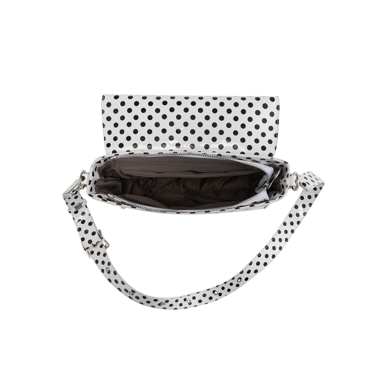 3D puppy raster polka dot bag