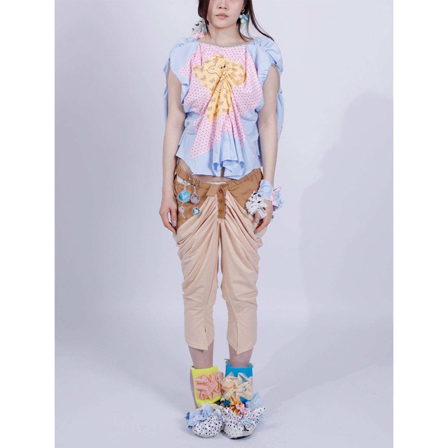 khaki pleated pants