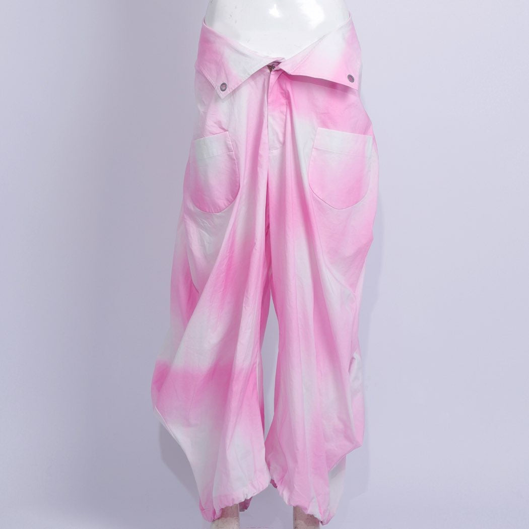 gradient pink fatty,saggy pants