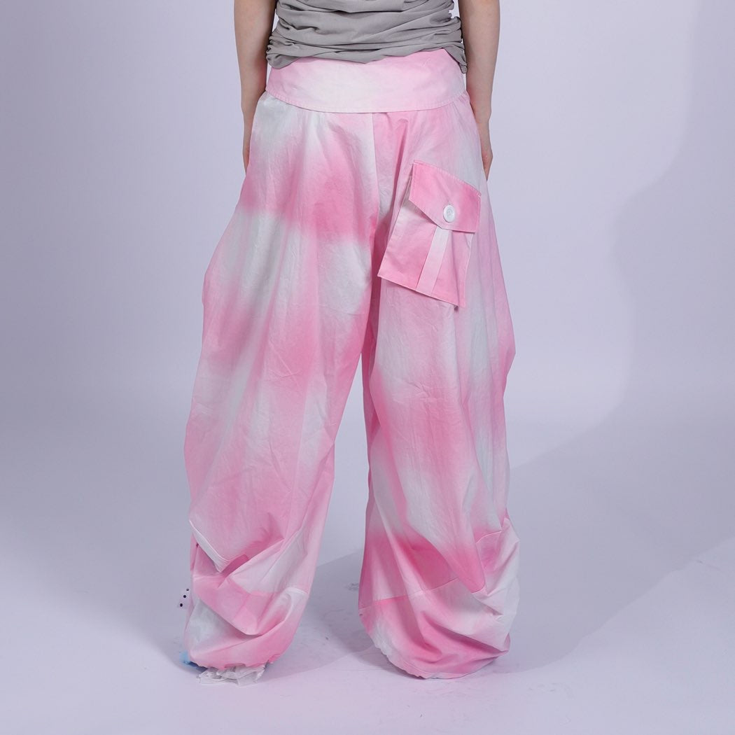 gradient pink fatty,saggy pants