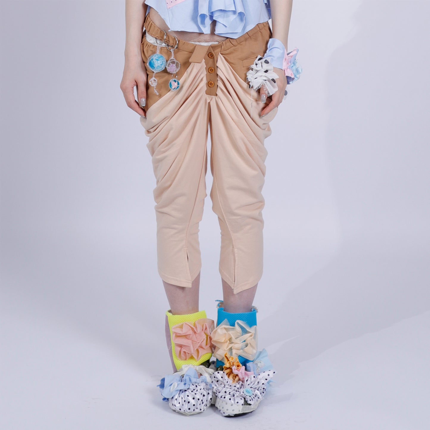 khaki pleated pants