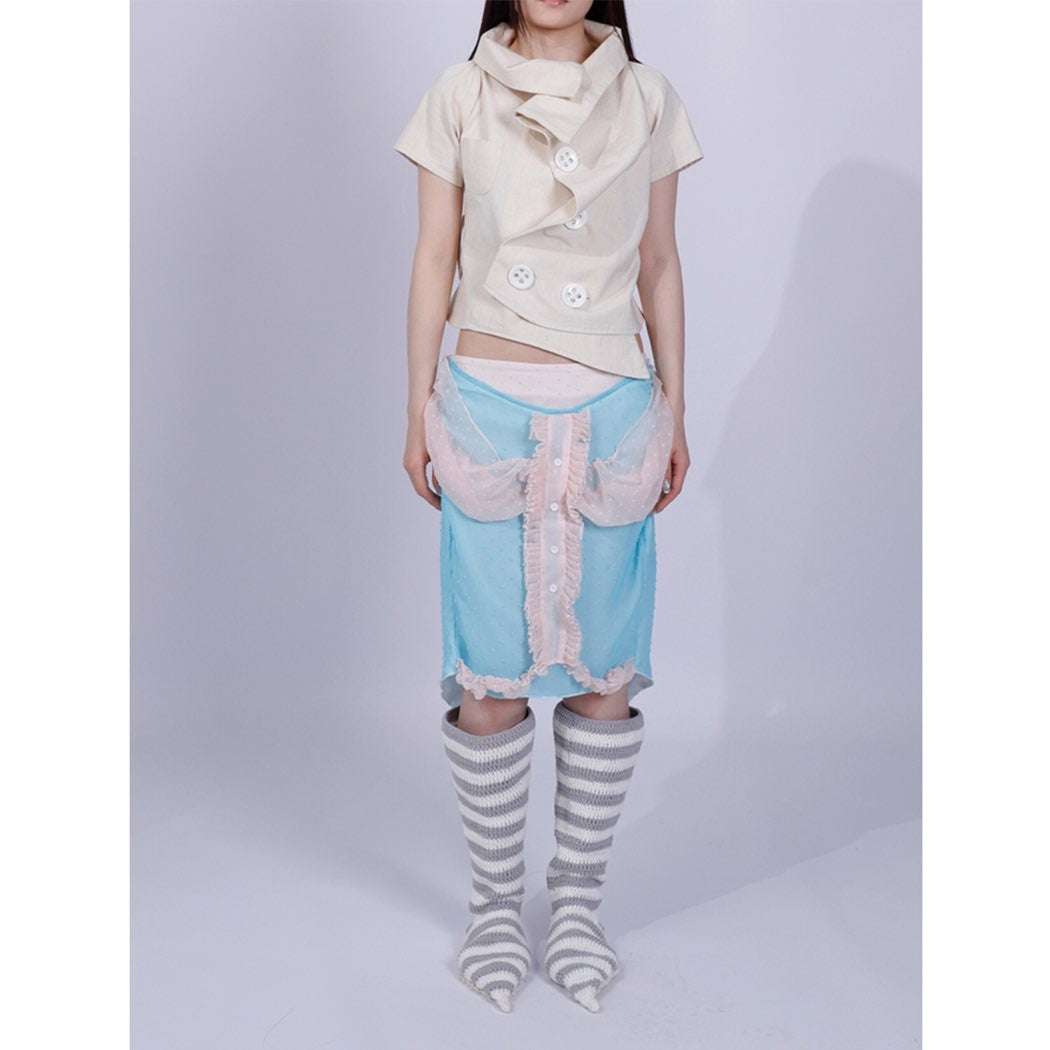 dot mesh skirt
