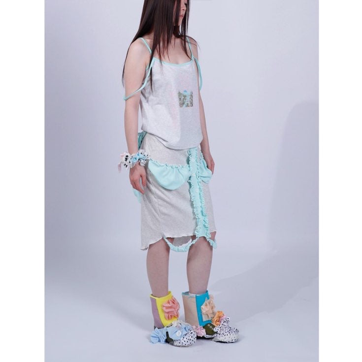 water green knit skirt