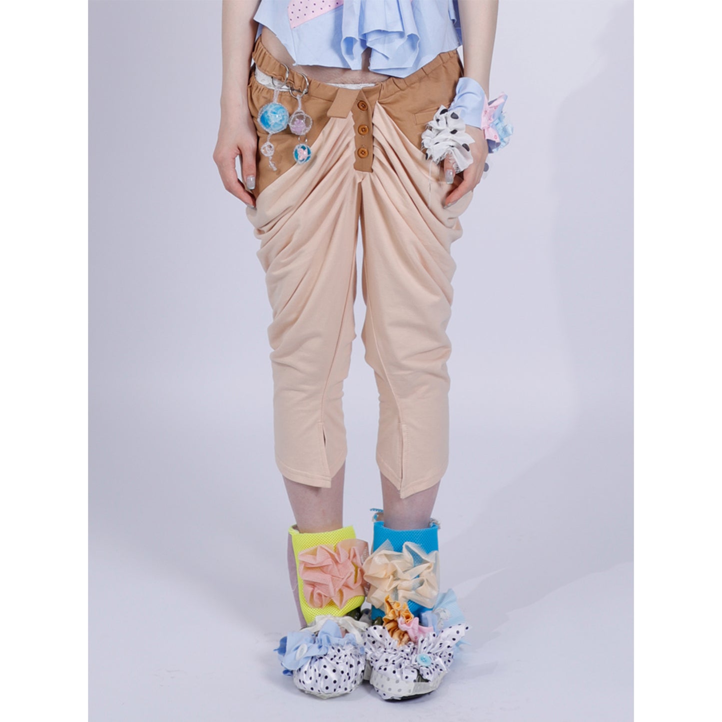 khaki pleated pants