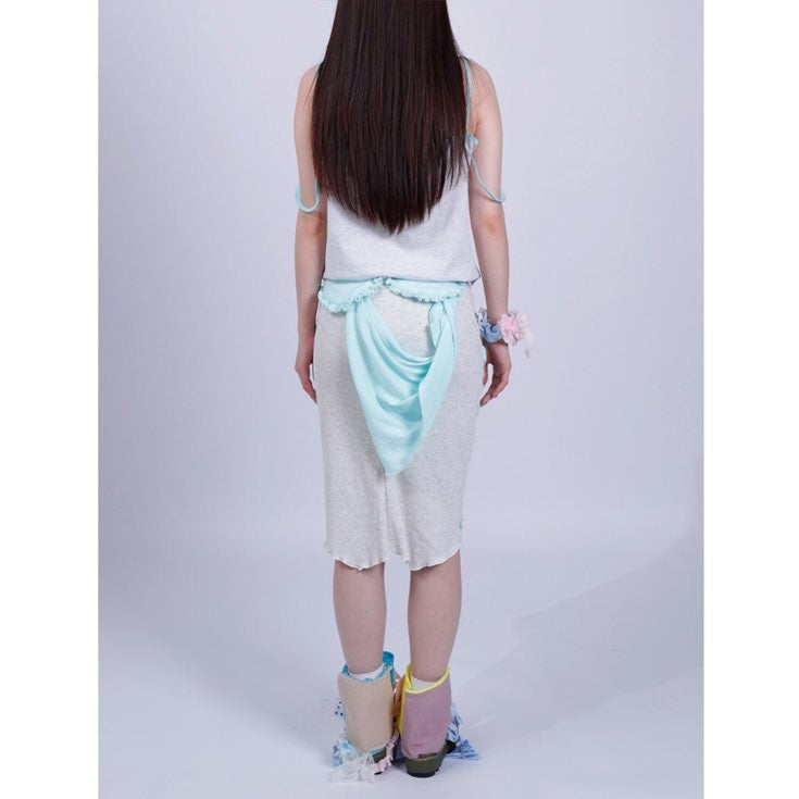 water green knit skirt