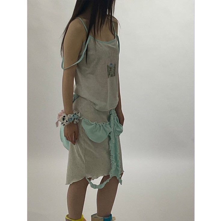water green knit skirt