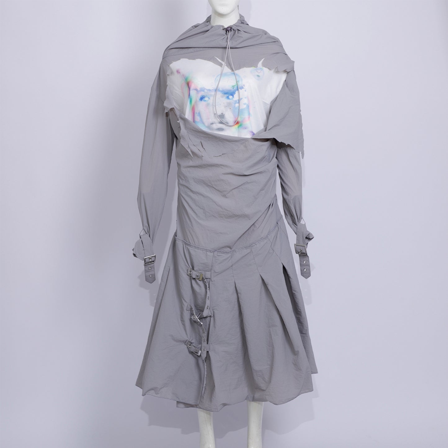 gray nylon dress