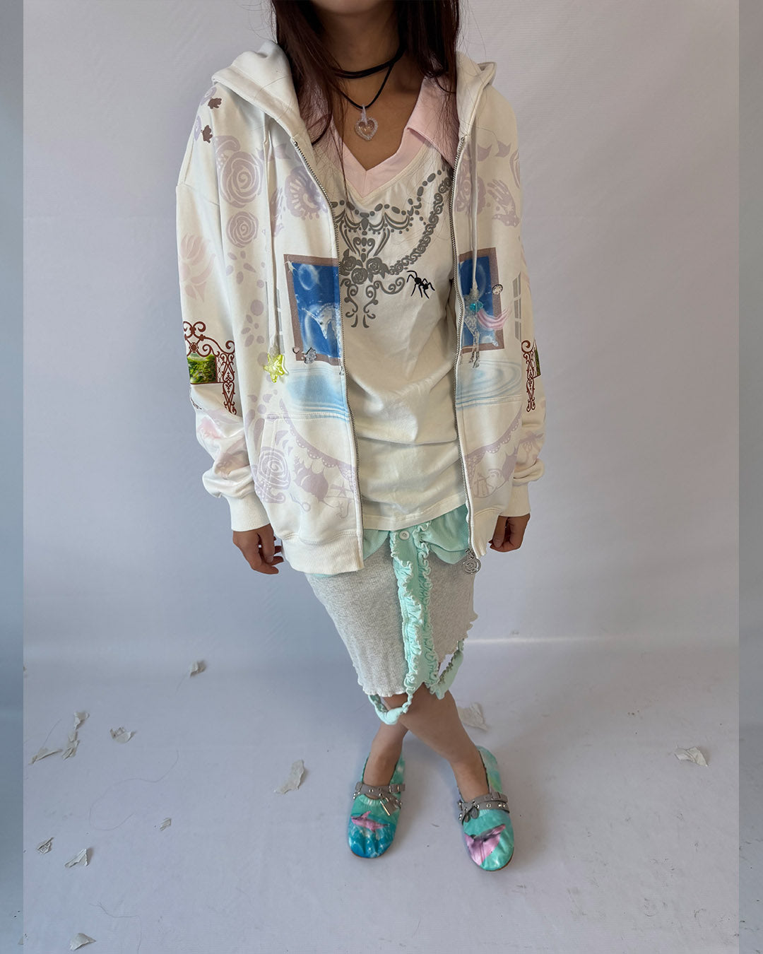 "room"print hoodie