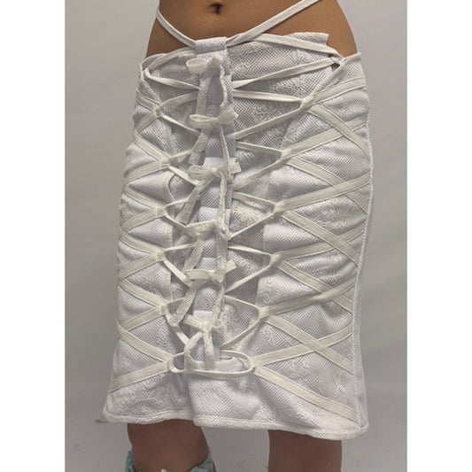 (pre-order)mesh lace-up skirt