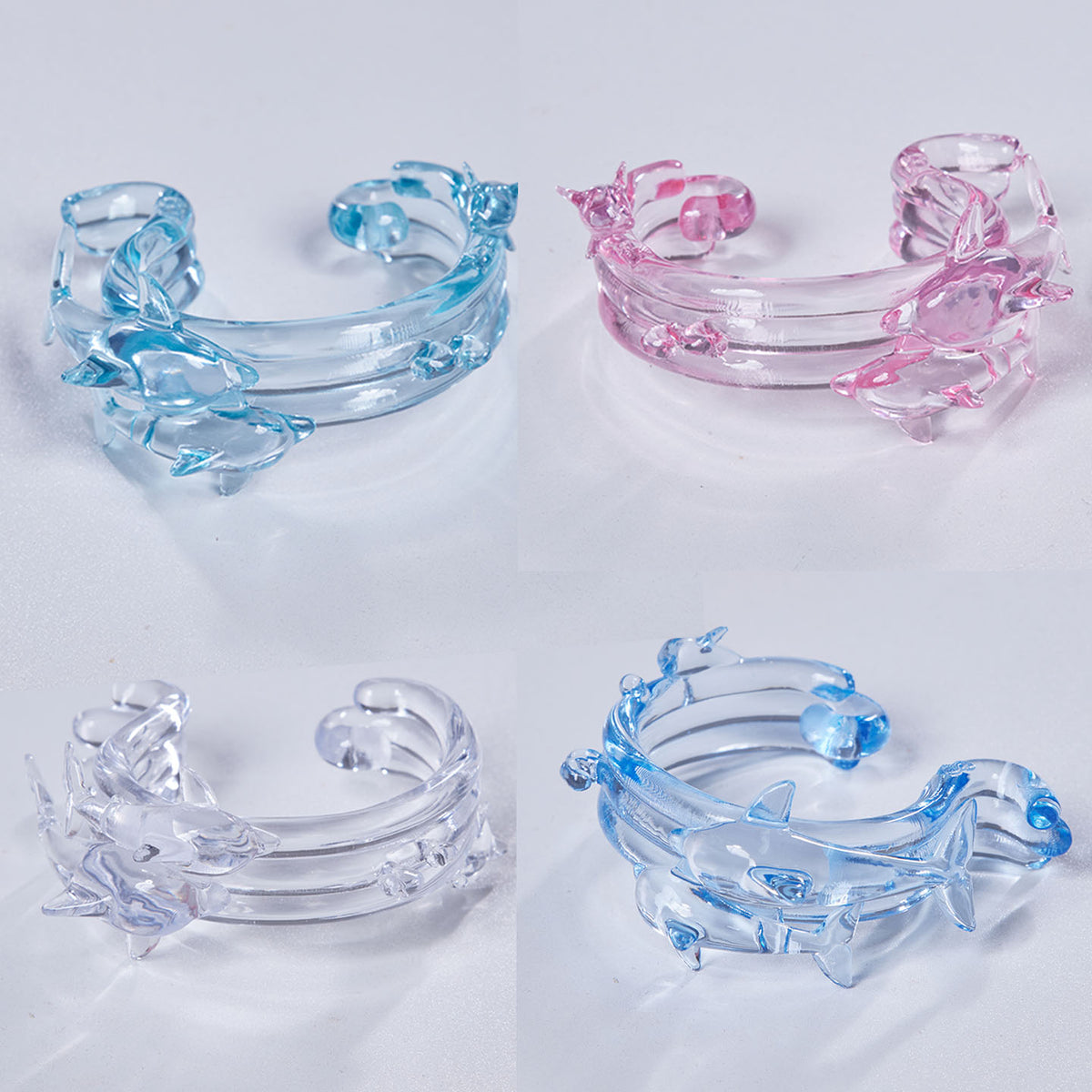 (pre-order)transparent dolphin bangle Warning