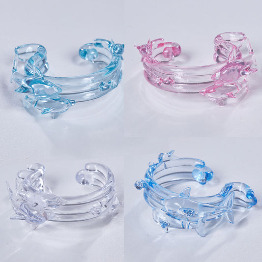 (pre-order)transparent dolphin bangle Warning