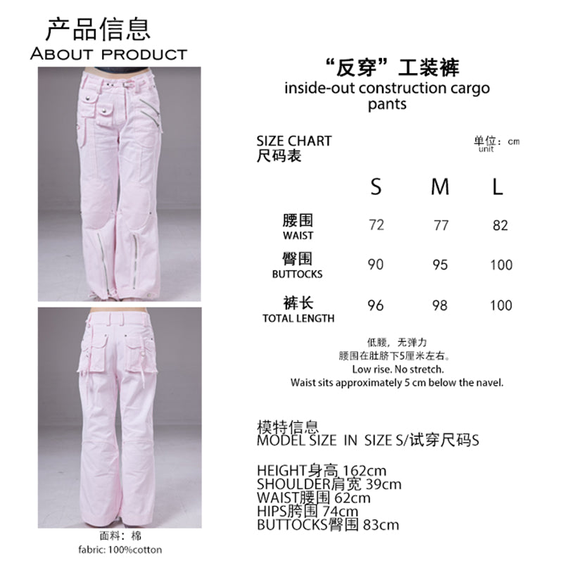 (pre-order)inside-out construction cargo pants