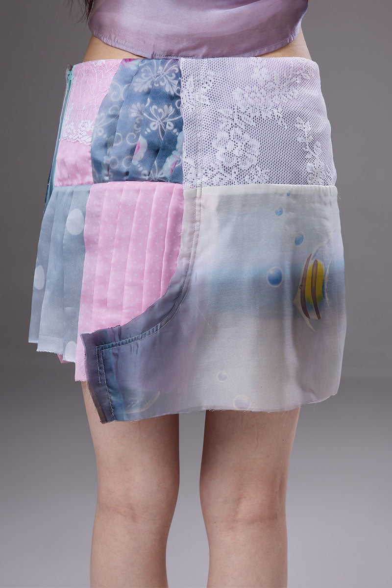 (pre-order)panel-pleated mini skirt
