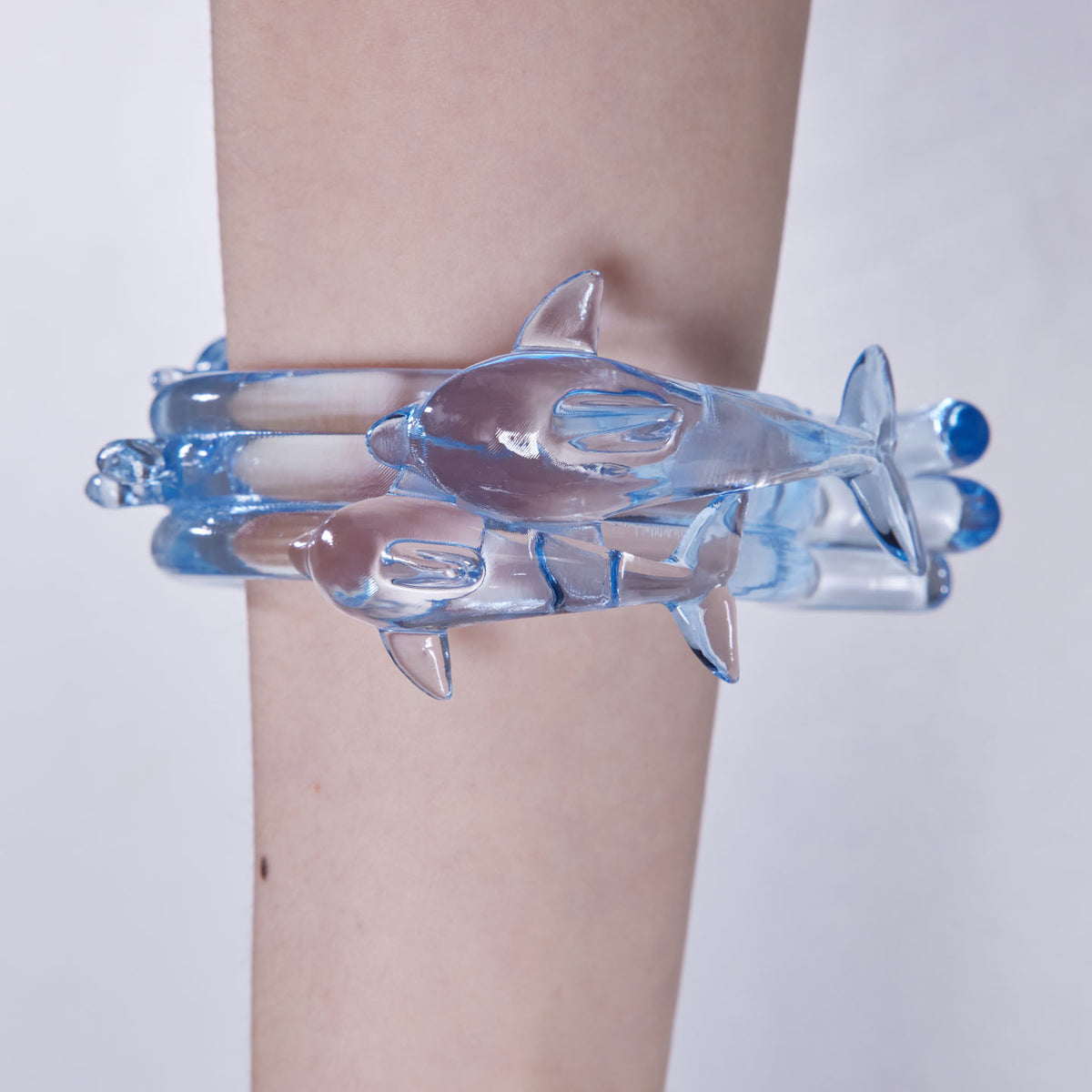 (pre-order)transparent dolphin bangle Warning
