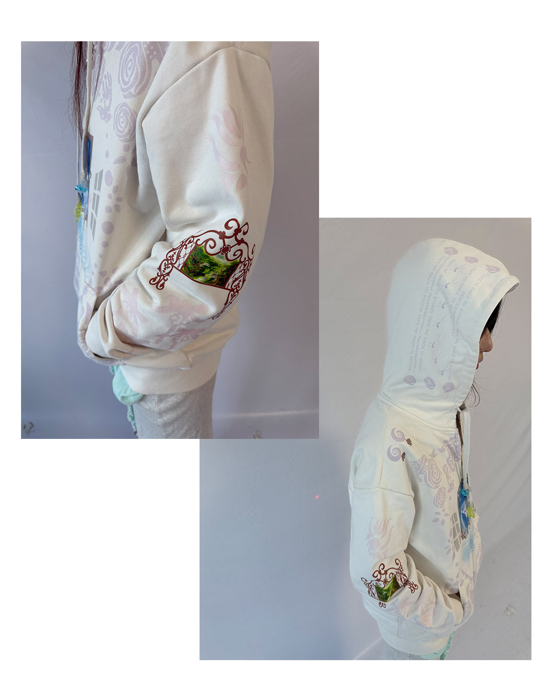 "room"print hoodie