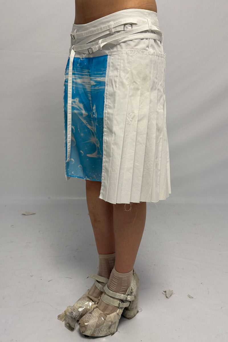 (pre-order)white pleated midi skirt