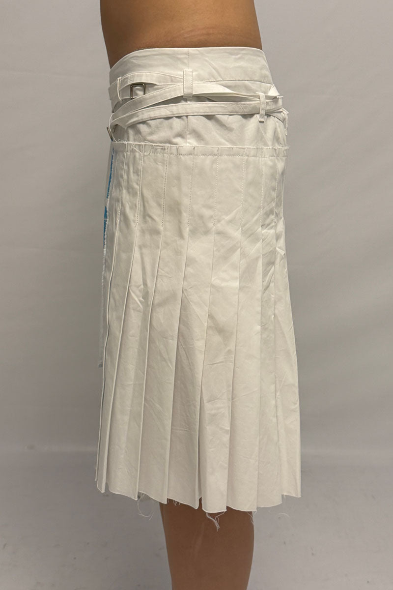 (pre-order)white pleated midi skirt