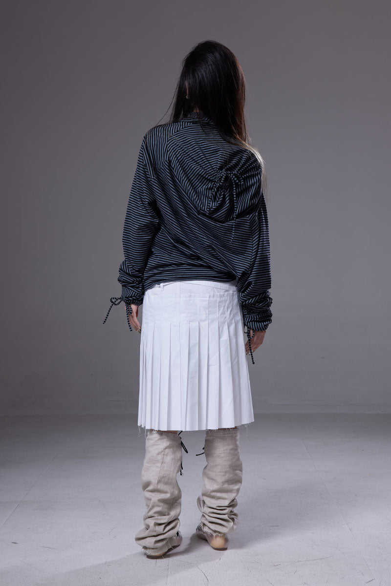 (pre-order)white pleated midi skirt