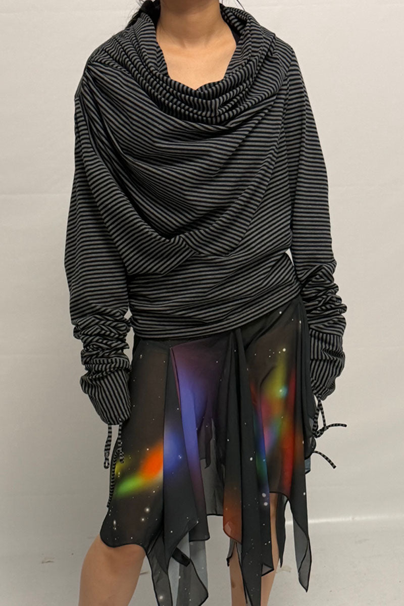 (pre-order)striped long-sleeve top
