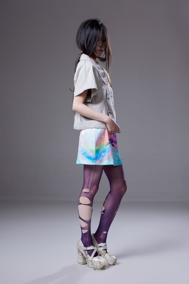 (pre-order)“heart clinic”pink dolphin print short skirt