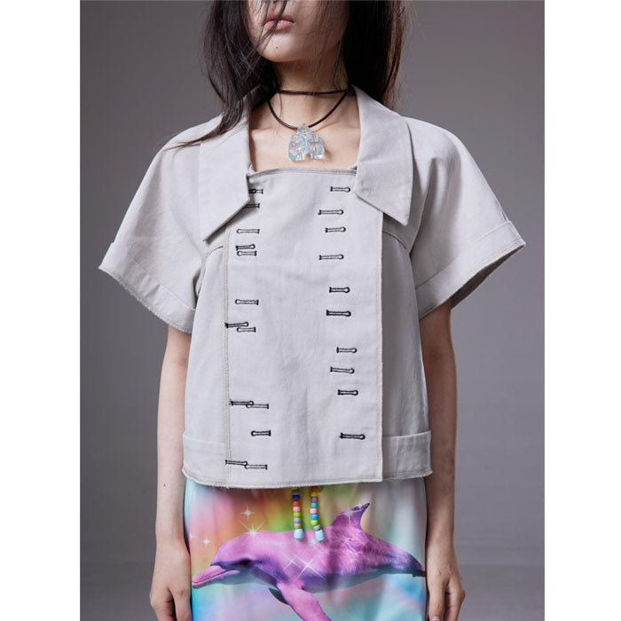 (pre-order)grey workwear short-sleeve shirt