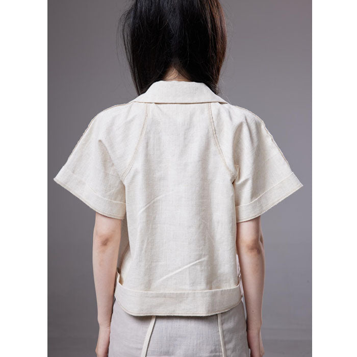 (pre-order)linen workwear short-sleeve shirt