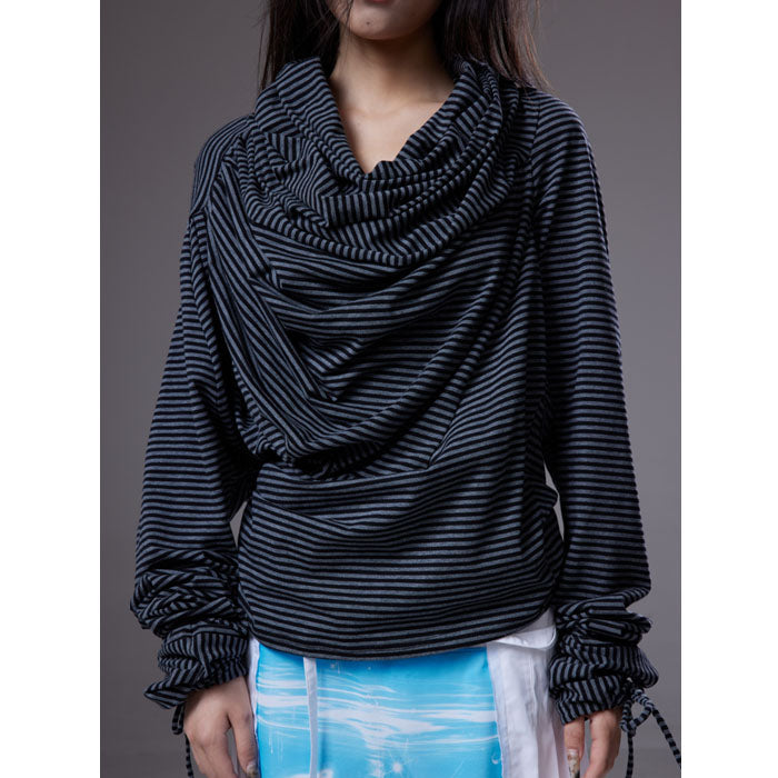 (pre-order)striped long-sleeve top