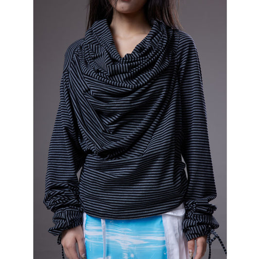 (pre-order)striped long-sleeve top