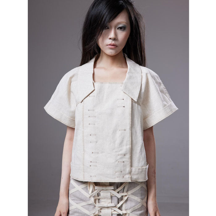 (pre-order)linen workwear short-sleeve shirt