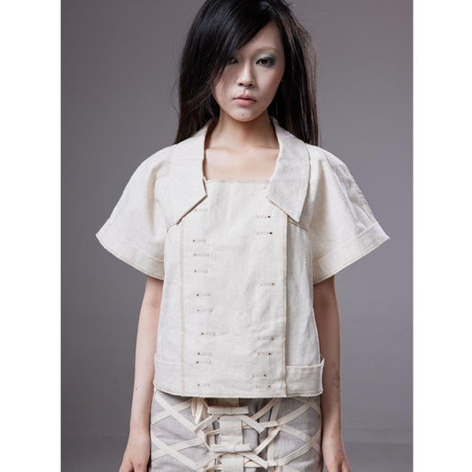 (pre-order)linen workwear short-sleeve shirt