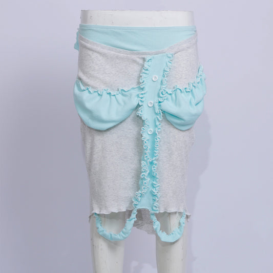 water green knit skirt