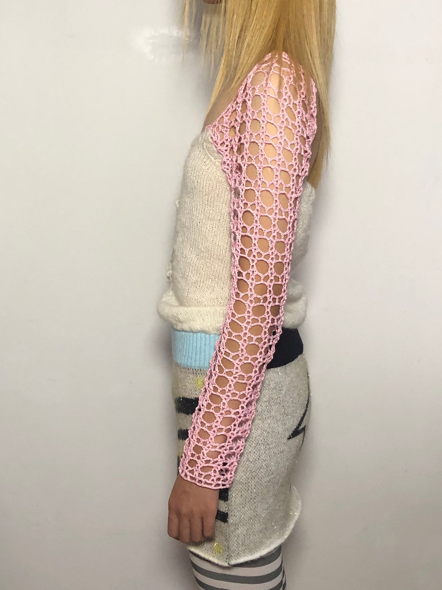 shell crochet long sleeve shirt