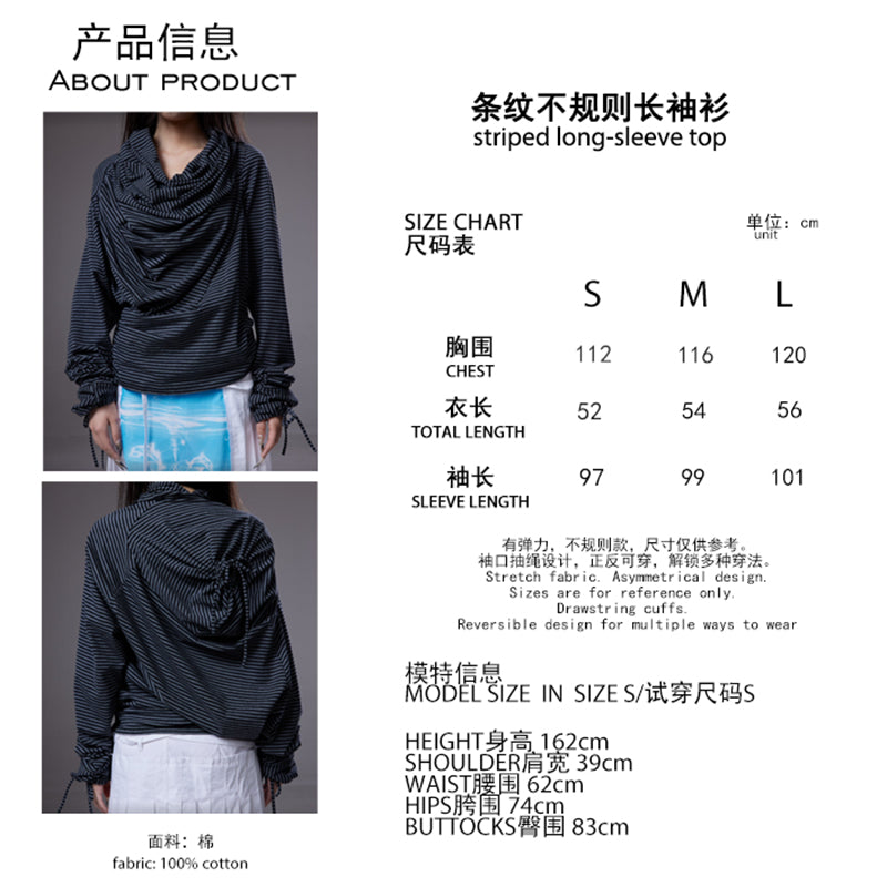 (pre-order)striped long-sleeve top